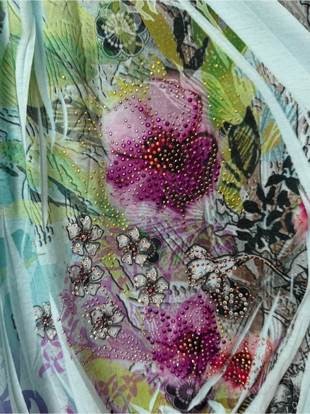 B.L.E.U. Floral Boho Rhinestone Top - Picture 6 of 6